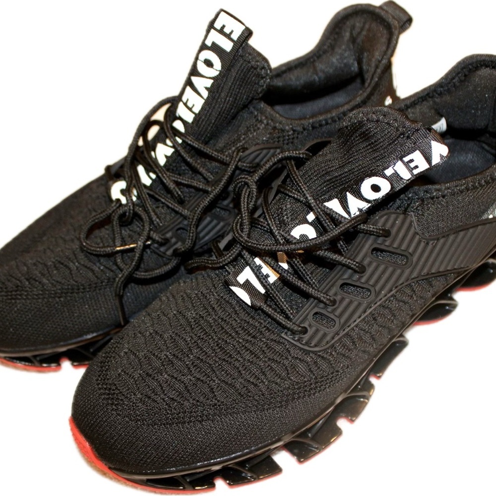 NWOT “Love” Black Sneakers Court Shoes. Great for any sport. Size 8​